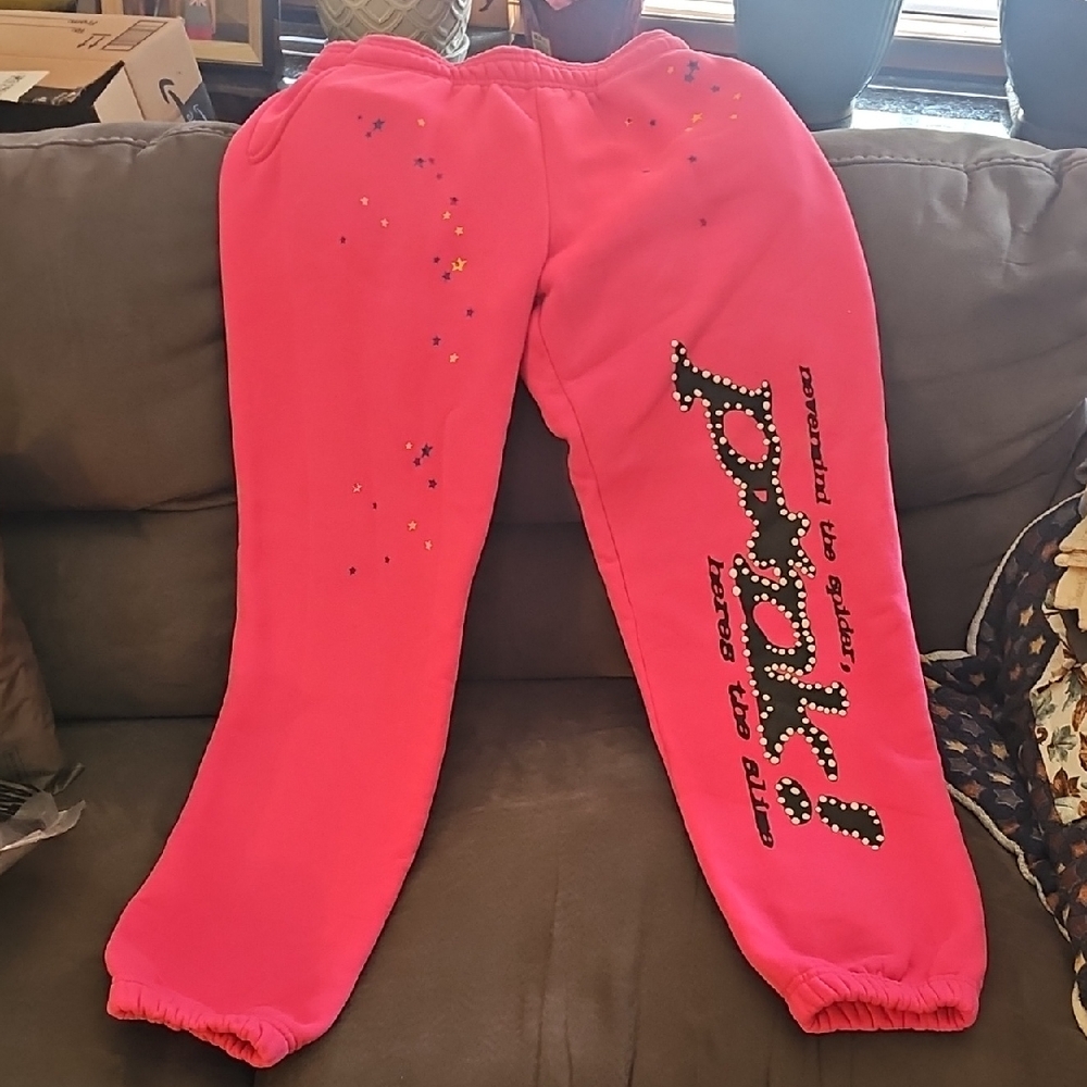 Spyder Bright Pink For Men Joggers with Graphic Design
